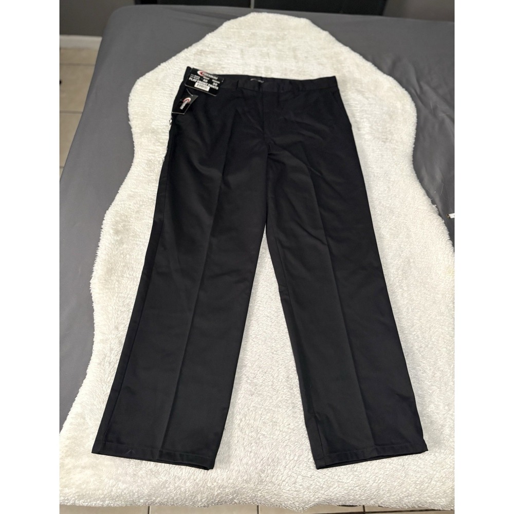 New Premium Schoolwear Uniform Black‎ Flat Front Pants Size 40x30 Act 38x30 NWT